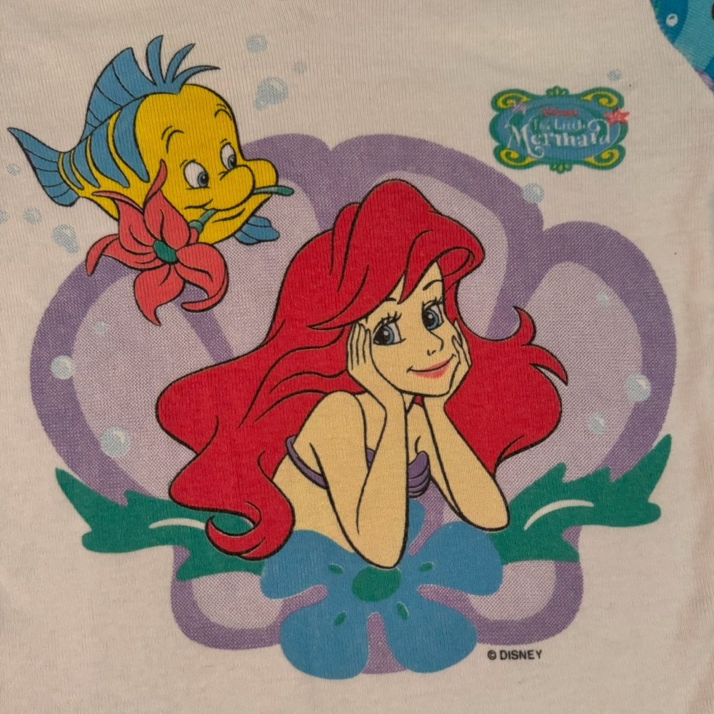 Disney The Little Mermaid Sleepwear T-shirt Youth Size 6 Vintage - Picture 3 of 10
